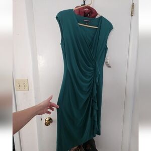 American Living Teal Asymmetrical Dress Size 14